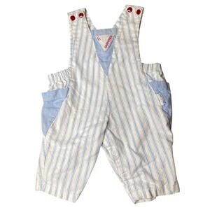 Vintage Lil Gardener Pinstripe Utility overalls Le Roi Wee’nMe No tag Size 3-6m